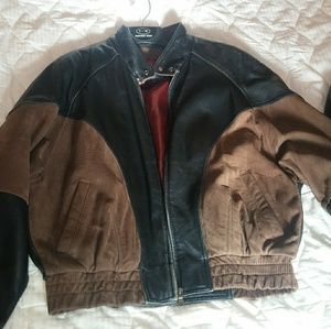 Men's Tannery West black+tan leather jacket